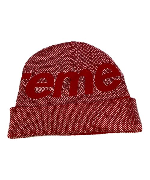 SUPREME（シュプリーム）Supreme (シュプリーム) Studded Knockout Big Logo Beanie レッドの古着・服飾アイテム