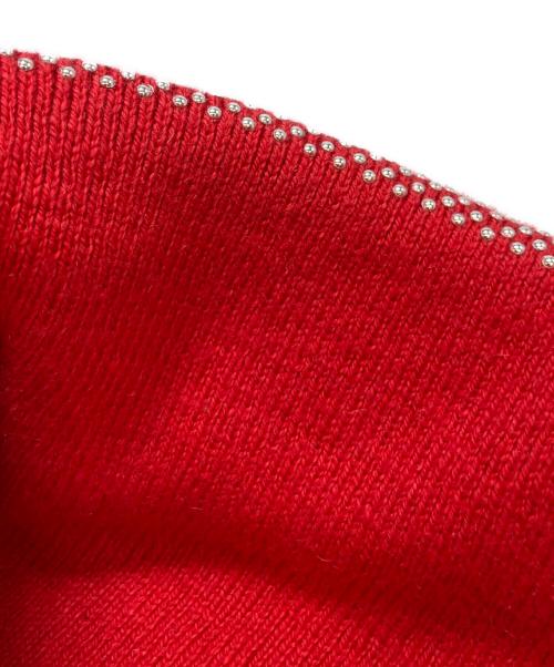 SUPREME（シュプリーム）Supreme (シュプリーム) Studded Knockout Big Logo Beanie レッドの古着・服飾アイテム