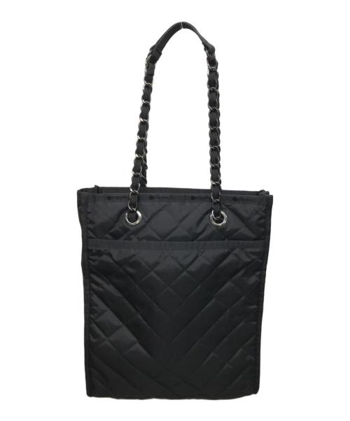LeSportsac（レスポートサック）LeSportsac (レスポートサック) チェーンキルティングトートバッグ ブラックの古着・服飾アイテム