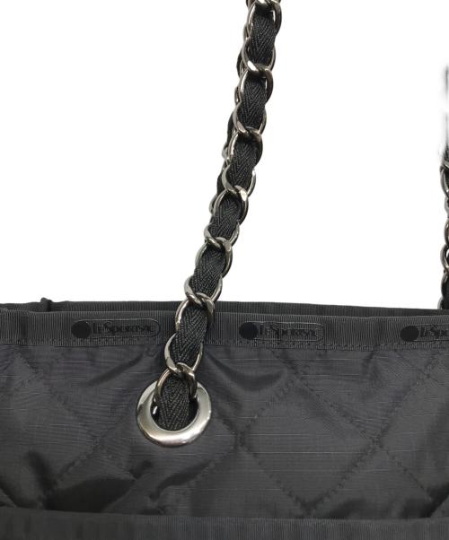 LeSportsac（レスポートサック）LeSportsac (レスポートサック) チェーンキルティングトートバッグ ブラックの古着・服飾アイテム