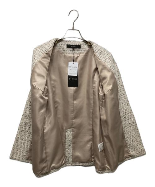 ReFLEcT（リフレクト）Reflect (リフレクト) ファンシーツィードジャケット ベージュ サイズ:9 未使用品の古着・服飾アイテム