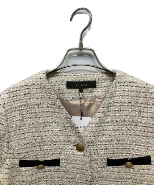 ReFLEcT（リフレクト）Reflect (リフレクト) ファンシーツィードジャケット ベージュ サイズ:9 未使用品の古着・服飾アイテム