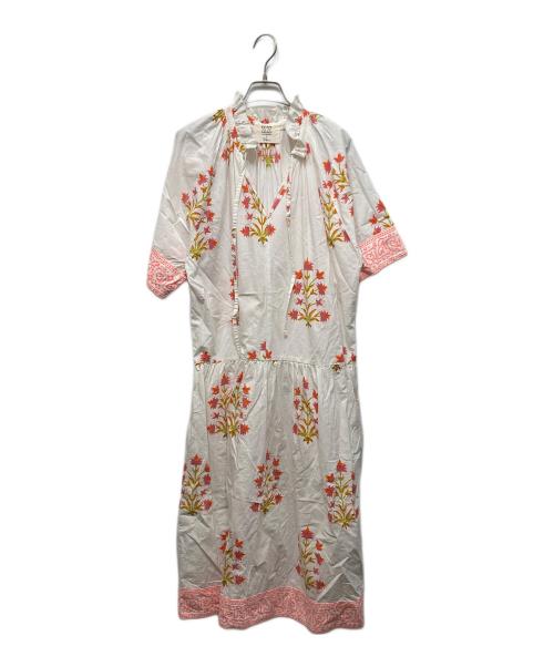 SZ Blockprints（エスゼットブロックプリント）SZ Blockprints (エスゼットブロックプリント) Ron Herman (ロンハーマン) 別注フラワープリントワンピース ホワイト サイズ:XSの古着・服飾アイテム