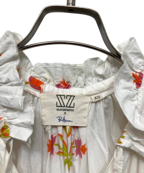 SZ Blockprints（エスゼットブロックプリント）SZ Blockprints (エスゼットブロックプリント) Ron Herman (ロンハーマン) 別注フラワープリントワンピース ホワイト サイズ:XSの古着・服飾アイテム