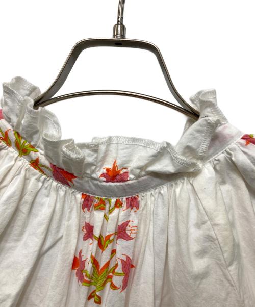 SZ Blockprints（エスゼットブロックプリント）SZ Blockprints (エスゼットブロックプリント) Ron Herman (ロンハーマン) 別注フラワープリントワンピース ホワイト サイズ:XSの古着・服飾アイテム