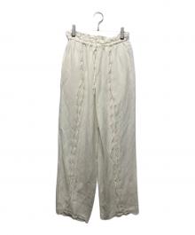 Sea Room lynn（シールームリン）の古着「LINENスカラップパンツ」｜ホワイト