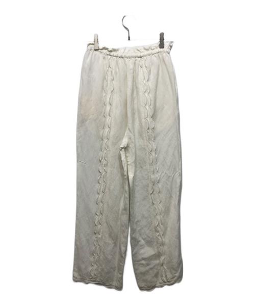 Sea Room lynn（シールームリン）Sea Room Lynn (シールームリン) LINENスカラップパンツ ホワイト サイズ:Ｍ 未使用品の古着・服飾アイテム