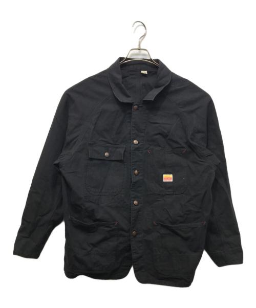 WORKERS（ワーカーズ）WORKERS (ワーカーズ) CAT DAY カバーオール ブラック サイズ:Ｌの古着・服飾アイテム