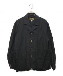 ORGUEIL（オルゲイユ）の古着「コットンリネン フレンチワークジャケット」｜ブラック