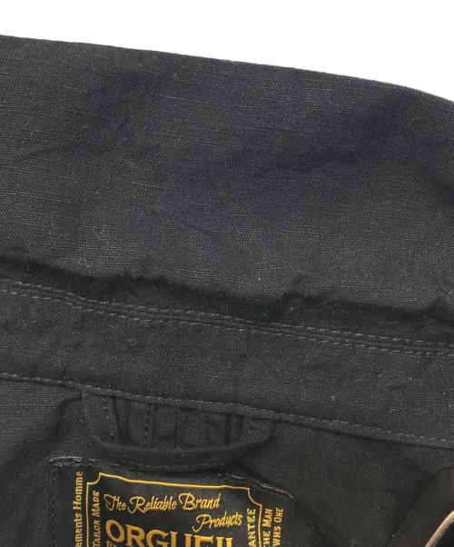 ORGUEIL（オルゲイユ）ORGUEIL (オルゲイユ) コットンリネン フレンチワークジャケット ブラック サイズ:40の古着・服飾アイテム