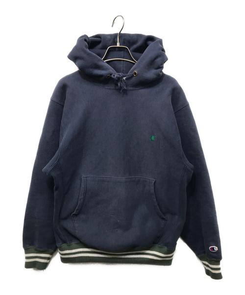Champion（チャンピオン）Champion (チャンピオン) 90’S リブラインリバースウィーブプルオーバーパーカー ネイビー サイズ:Mの古着・服飾アイテム