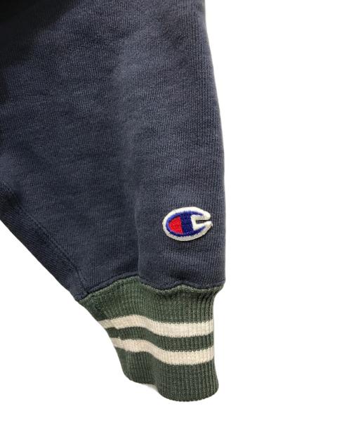 Champion（チャンピオン）Champion (チャンピオン) 90’S リブラインリバースウィーブプルオーバーパーカー ネイビー サイズ:Mの古着・服飾アイテム