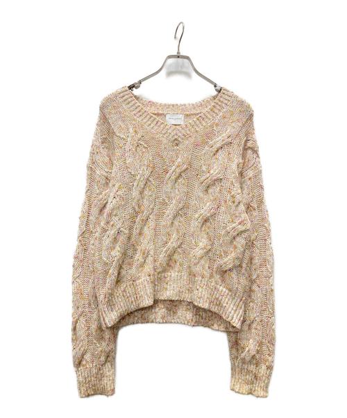 UNITED ARROWS（ユナイテッドアローズ）UNITED ARROWS (ユナイテッドアローズ) メランジニット ピンクベージュ サイズ:記載無しの古着・服飾アイテム