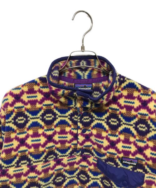 Patagonia（パタゴニア）Patagonia (パタゴニア) ウィメンズ・ライトウェイト・シンチラ・スナップT・プルオーバー ベージュ×パープル サイズ:Mの古着・服飾アイテム