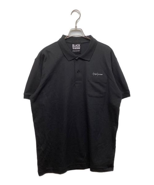 BLACK Scandal Yohji Yamamoto（ブラックスキャンダルヨウジヤマモト）BLACK Scandal Yohji Yamamoto (ブラックスキャンダルヨウジヤマモト) ロゴ刺繍ポロシャツ ブラック サイズ:４の古着・服飾アイテム