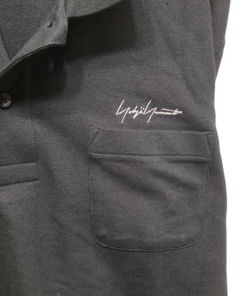 BLACK Scandal Yohji Yamamoto（ブラックスキャンダルヨウジヤマモト）BLACK Scandal Yohji Yamamoto (ブラックスキャンダルヨウジヤマモト) ロゴ刺繍ポロシャツ ブラック サイズ:４の古着・服飾アイテム