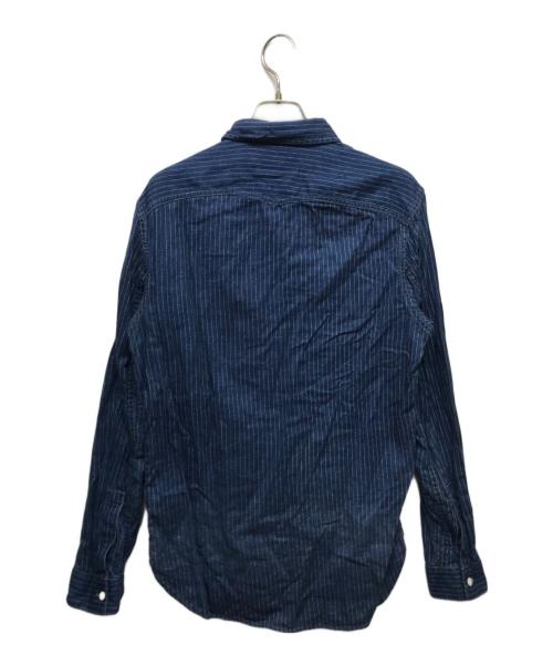 RRL（ダブルアールエル）RRL (ダブルアールエル) リネン混ストライプシャツ インディゴ サイズ:Sの古着・服飾アイテム