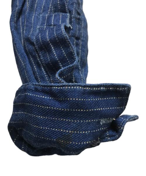 RRL（ダブルアールエル）RRL (ダブルアールエル) リネン混ストライプシャツ インディゴ サイズ:Sの古着・服飾アイテム