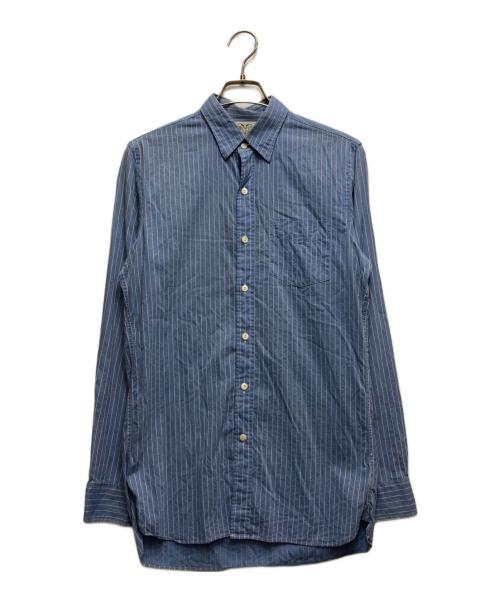 RRL（ダブルアールエル）RRL (ダブルアールエル) ストライプシャツ ブルー サイズ:14.5の古着・服飾アイテム
