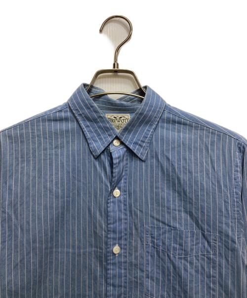 RRL（ダブルアールエル）RRL (ダブルアールエル) ストライプシャツ ブルー サイズ:14.5の古着・服飾アイテム