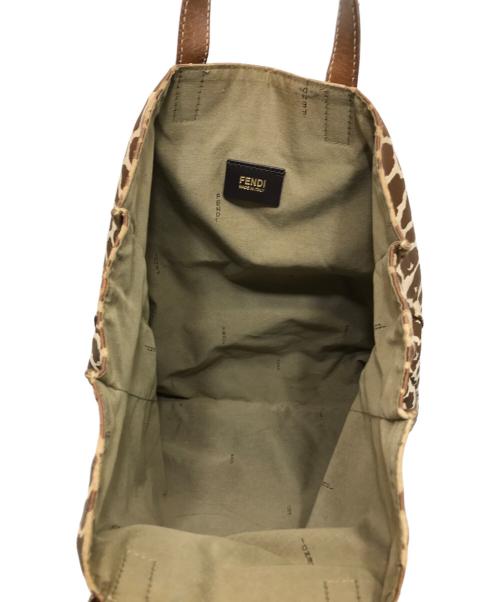 FENDI（フェンディ）FENDI (フェンディ) レオパード トートバッグ ブラウンの古着・服飾アイテム