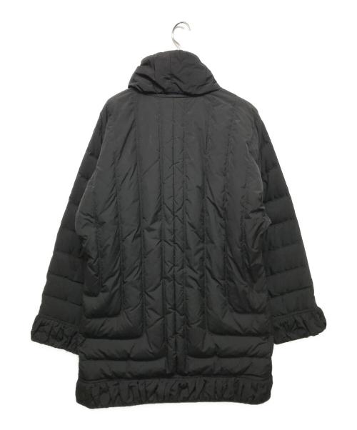 ARMANI COLLEZIONI（アルマーニ コレツィオーニ）ARMANI COLLEZIONI (アルマーニ コレツィオーニ) ベロア切替ショールカラーダウンコート ブラック サイズ:42の古着・服飾アイテム