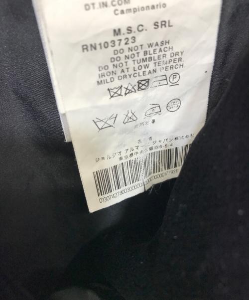 ARMANI COLLEZIONI（アルマーニ コレツィオーニ）ARMANI COLLEZIONI (アルマーニ コレツィオーニ) ベロア切替ショールカラーダウンコート ブラック サイズ:42の古着・服飾アイテム