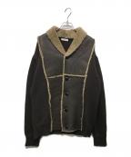 PAL ZILERIパルジレリ）の古着「ムートン切替ニットジャケット」｜ブラウン