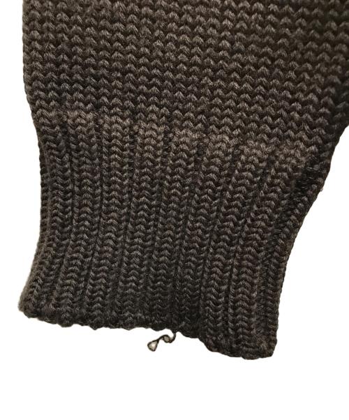 PAL ZILERI（パルジレリ）PAL ZILERI (パルジレリ) ムートン切替ニットジャケット ブラウン サイズ:52の古着・服飾アイテム