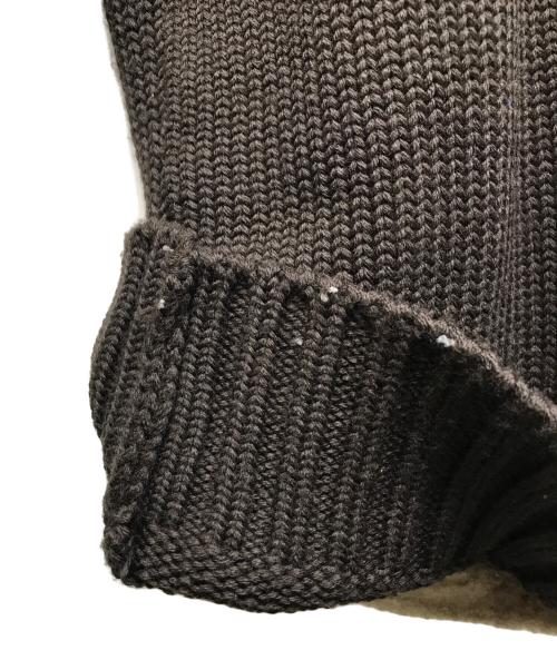 PAL ZILERI（パルジレリ）PAL ZILERI (パルジレリ) ムートン切替ニットジャケット ブラウン サイズ:52の古着・服飾アイテム