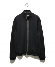 XLIM（エクスリム）の古着「スウェード切替ジップアップニットジャケット」｜ブラック
