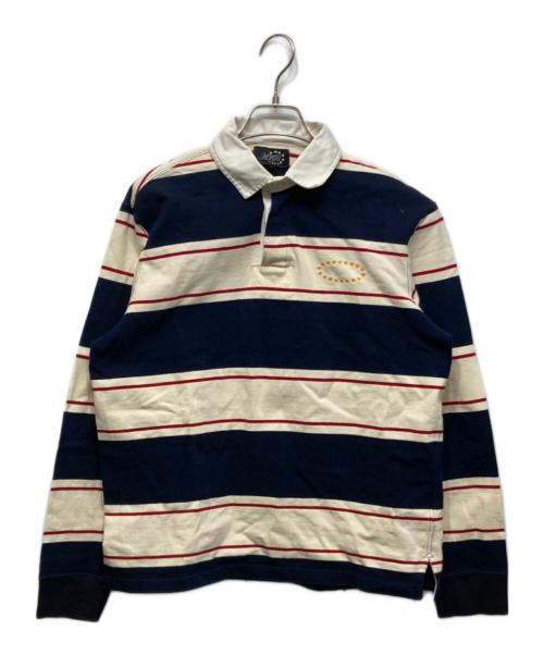 AFB（エーエフビー）AFB (エーエフビー) BORDER POLO SHIRTS ネイビー×アイボリー サイズ:Mの古着・服飾アイテム