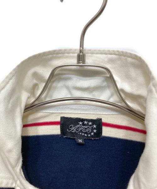 AFB（エーエフビー）AFB (エーエフビー) BORDER POLO SHIRTS ネイビー×アイボリー サイズ:Mの古着・服飾アイテム