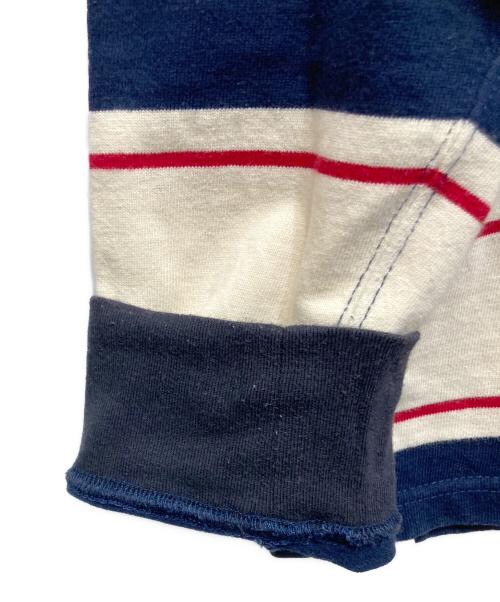 AFB（エーエフビー）AFB (エーエフビー) BORDER POLO SHIRTS ネイビー×アイボリー サイズ:Mの古着・服飾アイテム