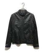 QUAI DE VALMYケドゥバルミー）の古着「シープレザーシングルライダースジャケット」｜ブラック