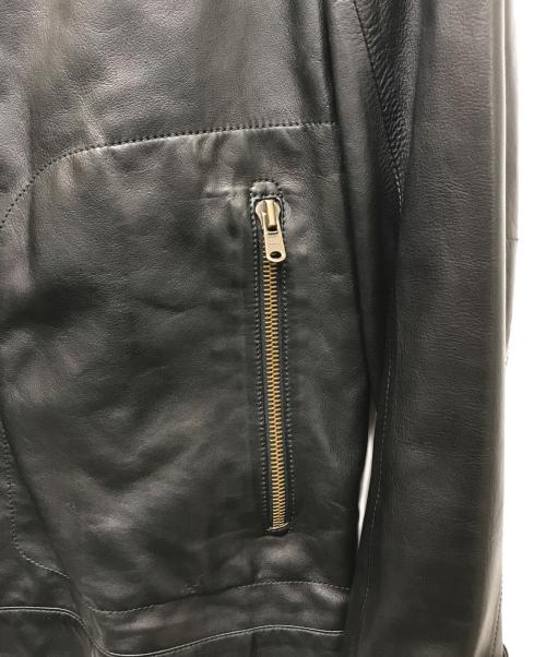QUAI DE VALMY（ケドゥバルミー）QUAI DE VALMY (ケドゥバルミー) シープレザーシングルライダースジャケット ブラック サイズ:44の古着・服飾アイテム