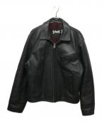 Schottショット）の古着「裏地ブランケットレザージャケット」｜ブラック