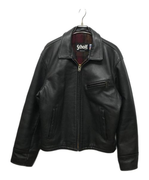 Schott（ショット）Schott (ショット) 裏地ブランケットレザージャケット ブラック サイズ:42の古着・服飾アイテム