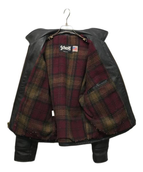 Schott（ショット）Schott (ショット) 裏地ブランケットレザージャケット ブラック サイズ:42の古着・服飾アイテム