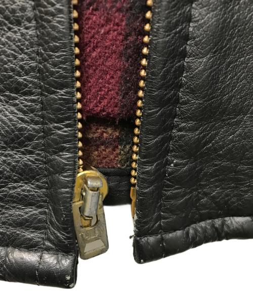 Schott（ショット）Schott (ショット) 裏地ブランケットレザージャケット ブラック サイズ:42の古着・服飾アイテム