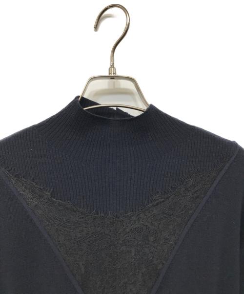 3.1 phillip lim（スリーワンフィリップリム）3.1 phillip lim (スリーワンフィリップリム) オーガンザコンボ モックネックドレス ネイビー サイズ:S 未使用品の古着・服飾アイテム