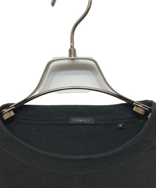 COMOLI（コモリ）COMOLI (コモリ) 製品染 裏毛 クルーネック ブラック サイズ:４の古着・服飾アイテム