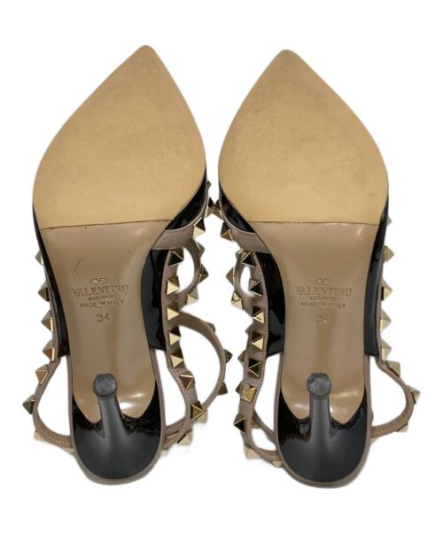 VALENTINO（ヴァレンティノ）VALENTINO (ヴァレンティノ) ロックスタッズ パテント ヒール パンプス ブラック サイズ:SIZE 34の古着・服飾アイテム