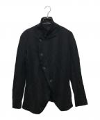 Y'sワイズ）の古着「ハイネックストライプジャケット」｜ブラック