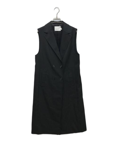 ANAYI（アナイ）ANAYI (アナイ) ダブルブレストバックベルトロングジレ ブラック サイズ:36の古着・服飾アイテム