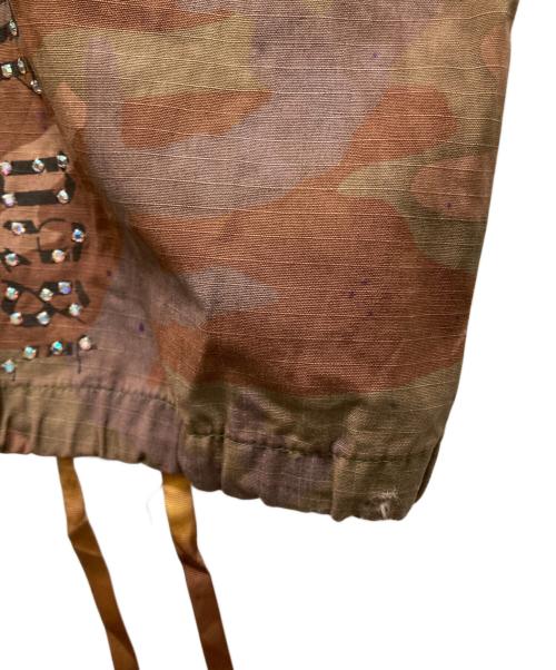 USED（ユーズド）USED (ユーズド) 後染めウッドランドカモ ラインストーンパンツ ブラウン サイズ:S-Rの古着・服飾アイテム