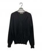 PRADAプラダ）の古着「カシミヤシルクVネックニット」｜ブラック