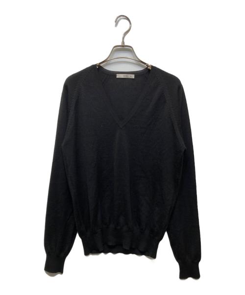 PRADA（プラダ）PRADA (プラダ) カシミヤシルクVネックニット ブラック サイズ:SIZE 48の古着・服飾アイテム