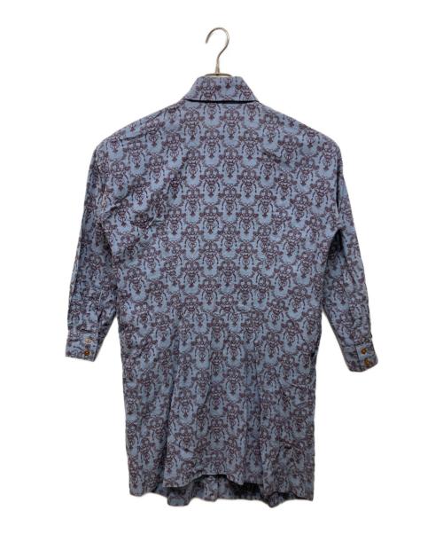 Vivienne Westwood RED LABEL（ヴィヴィアンウエストウッドレッドレーベル）Vivienne Westwood RED LABEL (ヴィヴィアンウエストウッドレッドレーベル) ヴェルサイユプリントシャツワンピース ブルー サイズ:SIZE 2の古着・服飾アイテム