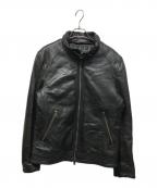 BURBERRY BLACK LABELバーバリーブラックレーベル）の古着「ライナー付シングルライダースジャケット」｜ブラック